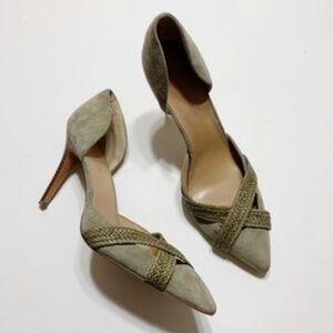 Banana Republic Sage Green Women's Heels Size 9 Excellent NWT 4 Inch Leather